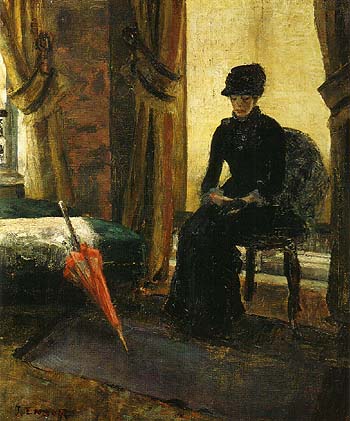 The Somber Lady The Lady in Black 1881 - James Ensor reproduction oil painting