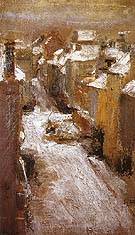 Rue de Flandre in the Snow 1881 - James Ensor reproduction oil painting