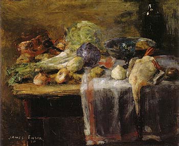 Still Life with Duck 1880 - James Ensor reproduction oil painting