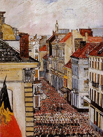 Music in the Rue de Flandre 1891 - James Ensor reproduction oil painting