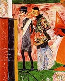 Figures in Front fo the Playbill of La Ganne d Amour - James Ensor reproduction oil painting