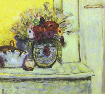 Vase with Anemonies and Empty Vase 1933 - Pierre Bonnard reproduction oil painting