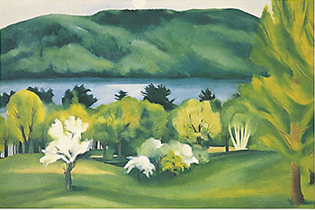 Lake George Early Moonrise, Spring 1930 - Georgia O'Keeffe reproduction oil painting