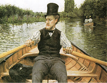 Boatman in Top Hat c1877 - Gustave Caillebotte reproduction oil painting