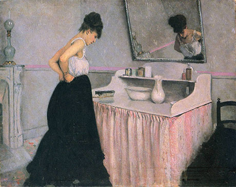 Woman at a Dressing Table c1873 - Gustave Caillebotte reproduction oil painting