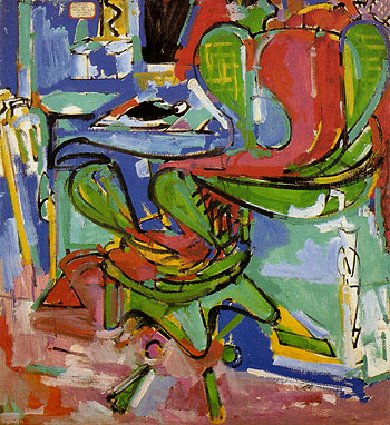The Wicker Chair Version II 1942 - Hans Hofmann reproduction oil painting