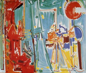 The Artist and His Model II 1955 - Hans Hofmann reproduction oil painting