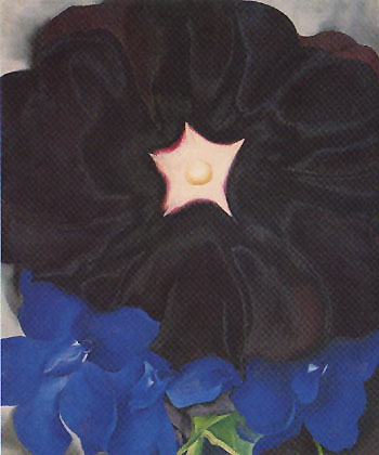 Black Flower and Blue Larkspur 1930 - Georgia O'Keeffe reproduction oil painting