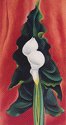 Calla Lilies on Red 1928 - Georgia O'Keeffe reproduction oil painting