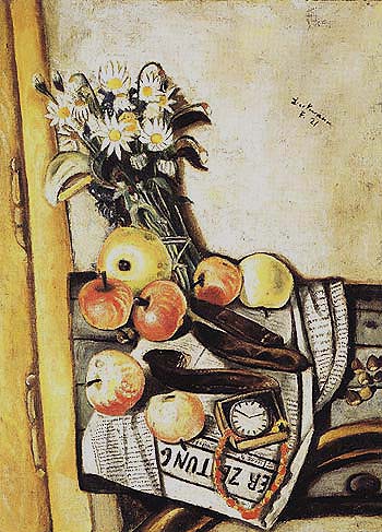 Still Life with Marguerites 1921 - Max Beckmann reproduction oil painting