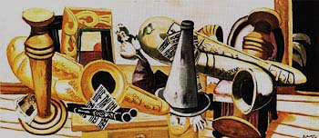 Large Still Life with Musical Instruments 1926 - Max Beckmann reproduction oil painting