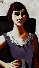 Portrait of Quappi in Blue 1926 - Max Beckmann reproduction oil painting