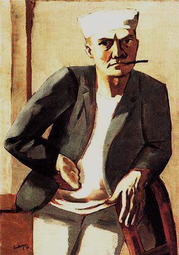 Self Portrait in a White Cap 1926 - Max Beckmann reproduction oil painting