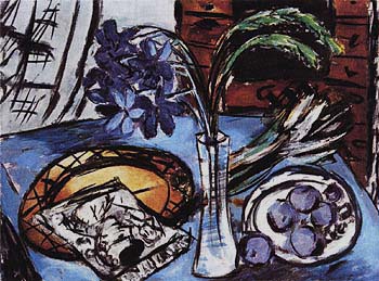 Still Life with Blue Orchids 1938 - Max Beckmann reproduction oil painting