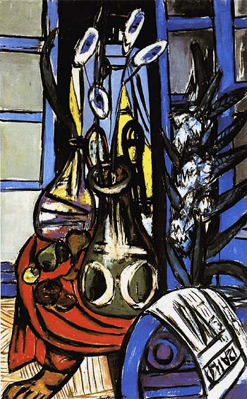 Large Still Life Interior Blue 1949 - Max Beckmann reproduction oil painting