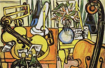 Still Life with Cello and Double Bass 1950 - Max Beckmann reproduction oil painting