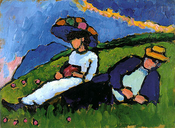 Jawlensky and Werefkin 1909 - Gabriele Munter reproduction oil painting