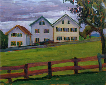 Three Houses in Murnau 1909 - Gabriele Munter reproduction oil painting