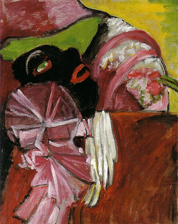 Black Mask With Pink 1912 - Gabriele Munter reproduction oil painting