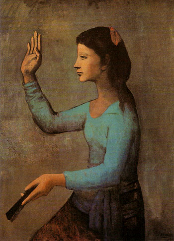 The Woman with a Fan 1905 - Pablo Picasso reproduction oil painting