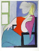 Femme Assise Pres d`une Fenetre 1932 - Pablo Picasso reproduction oil painting
