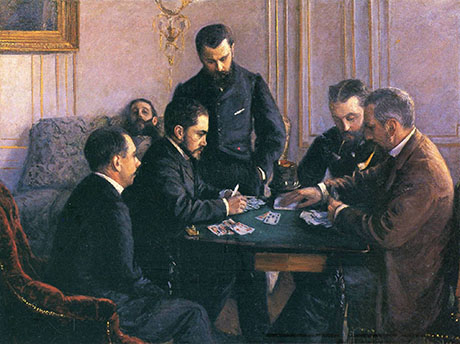 The Bezique Game 1800 - Gustave Caillebotte reproduction oil painting