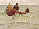 Hauling the Gill Net 1905 - Frederic Remington reproduction oil painting