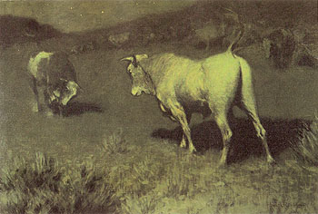 The Moaning of the Bulls 1907 - Frederic Remington reproduction oil painting