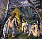 Three Bathers 1875 - Paul Cezanne reproduction oil painting