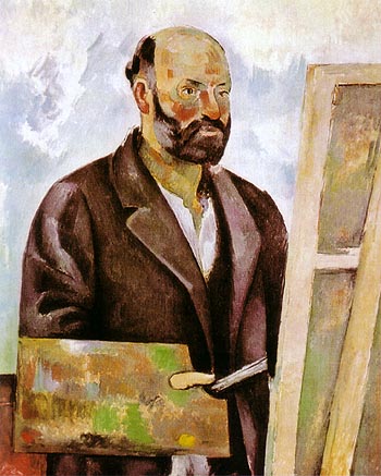 Self Portrait with Palette 1890 - Paul Cezanne reproduction oil painting