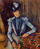 Woman in Blue - Paul Cezanne reproduction oil painting