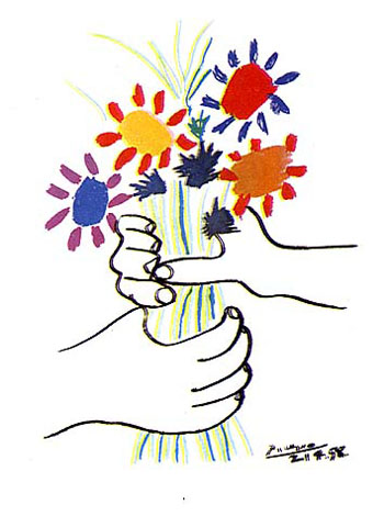 Hand with Flowers - Pablo Picasso reproduction oil painting
