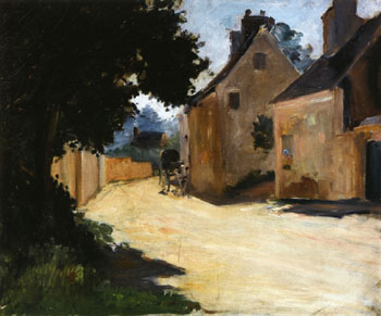 Village Street, Louveciennes c1871 - Pierre Auguste Renoir reproduction oil painting