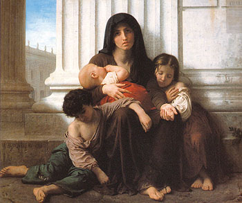 Indigent Family Charity 1865 - William-Adolphe Bouguereau reproduction oil painting