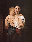 The Elder Sister - William-Adolphe Bouguereau reproduction oil painting