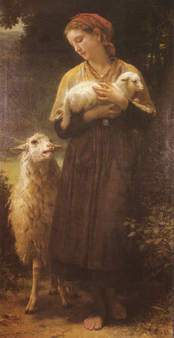 The Shepherdess 1873 - William-Adolphe Bouguereau reproduction oil painting
