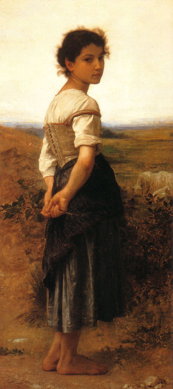 The Young Shepherdess 1885 - William-Adolphe Bouguereau reproduction oil painting