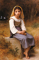 Meditation 1885 - William-Adolphe Bouguereau reproduction oil painting