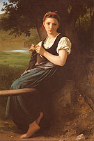 La tricoteuse The Knitting Girl 1869 - William-Adolphe Bouguereau