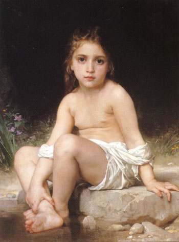 Child at Bath 1886 - William-Adolphe Bouguereau reproduction oil painting