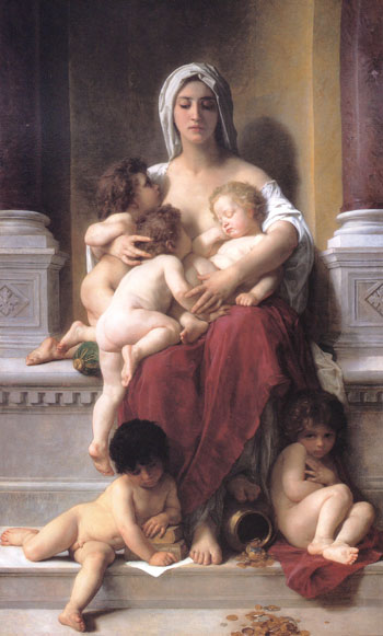 Charity 1878 - William-Adolphe Bouguereau reproduction oil painting