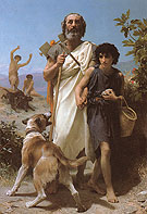 Homer and His Guide 1874 - William-Adolphe Bouguereau reproduction oil painting