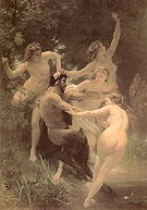 Nymphs and Satyr 1873 - William-Adolphe Bouguereau reproduction oil painting