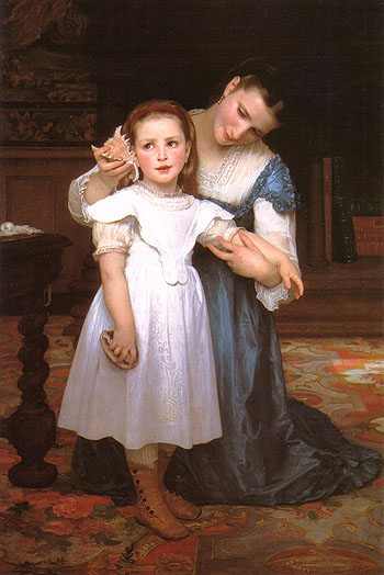 The Shell 1871 - William-Adolphe Bouguereau reproduction oil painting