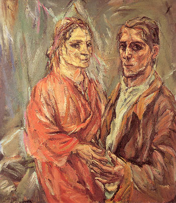 Double Portrait Kokoschka and Alma Mahler 1912 - Oskar Kokoshka reproduction oil painting