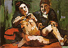 Self Portrait with Doll 1922 - Oskar Kokoshka reproduction oil painting