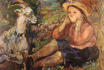 Pan Trudl with Goat 1931 - Oskar Kokoshka reproduction oil painting