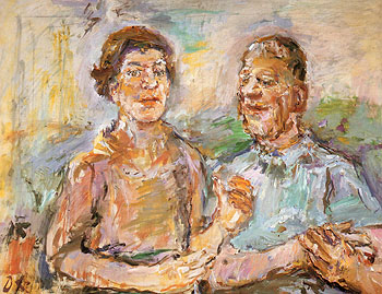 Self Portrait with Olda 1966 - Oskar Kokoshka reproduction oil painting