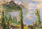 Lake Leman with Steamboat 1957 - Oskar Kokoshka reproduction oil painting