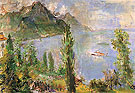 Lake Leman with Steamboat 1957 - Oskar Kokoshka